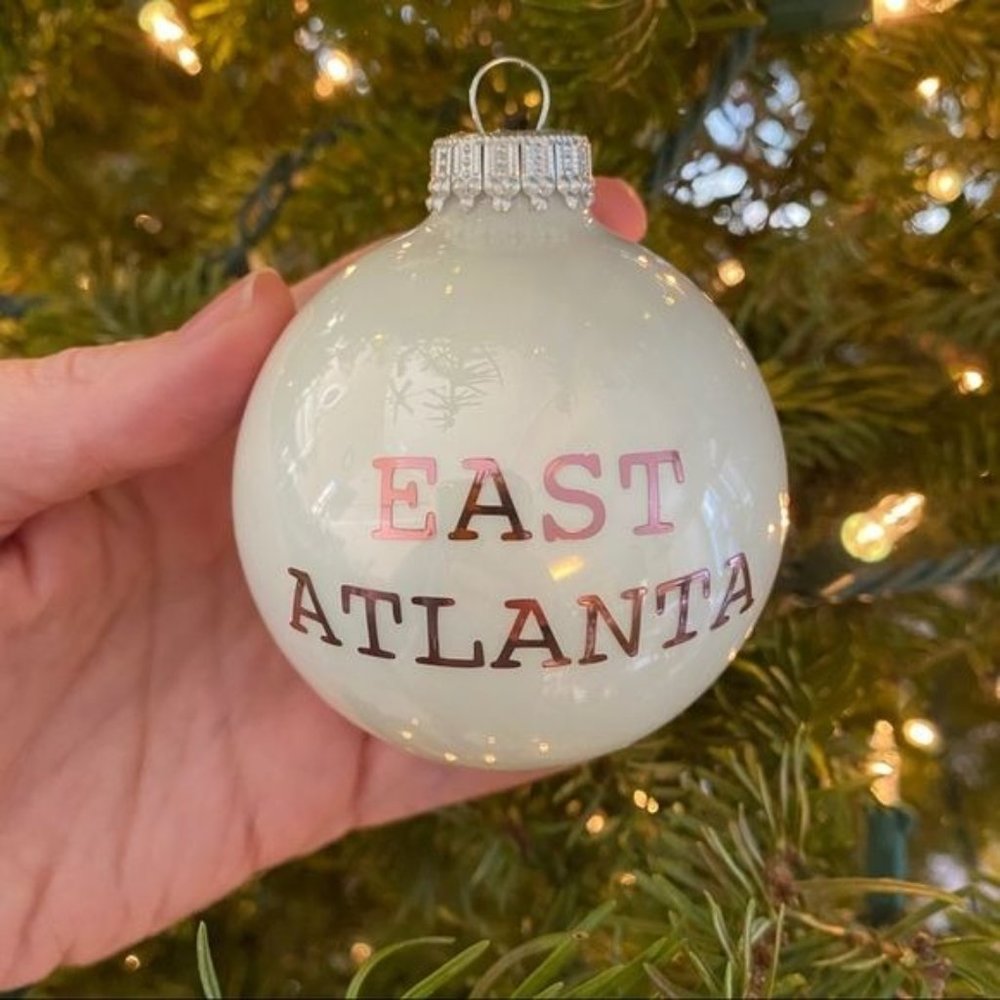East Atlanta White Rose Gold Ornament